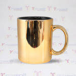 Caneca Porcelana Cromada Dourada – 325ml